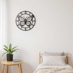 Personalized Bee Wall Clock, Custom Geometric Metal Honeybee Art, Nature Lover Gift For Her, Father's Day Gift, Kitchen Decor, Home Art - thumbnail 2