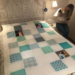 Christmas Gifts, Gift For Grandparents, Christmas Mom, Personalized Quilt, Photo Blanket, Quilt With Photos.patches Quilt - thumbnail 3