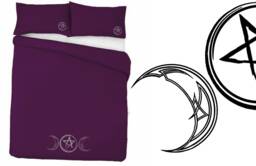 Gothic Pentacle Duvet Cover, Goddess Bedding - Black Or Purple - thumbnail 1