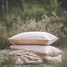 Linen Pillow Case, Pink Blush Cover, Scandinavian Decor, Designer Home Textiles, Natural Spring Bedding - thumbnail 3