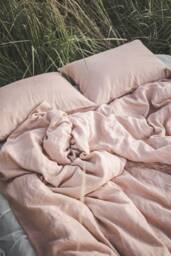Linen Pillow Case, Pink Blush Cover, Scandinavian Decor, Designer Home Textiles, Natural Spring Bedding