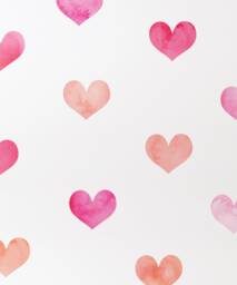 Watercolor Hearts Wall Stickers Pink Peel & Stick Decals - thumbnail 1