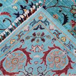 Handmade Afghan Wool Chobi Rug 7.11x6.1 Ft, Traditional Design - thumbnail 4
