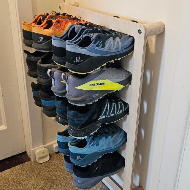 Wall Mount Shoe Organiser Rack Plywood, Made in Scotland - image 1