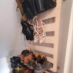 Wall Mount Shoe Organiser Rack Plywood, Made in Scotland - thumbnail 3