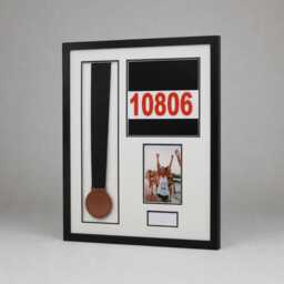 Personalised Medal Frame, Marathon Bib & Photo Display, UK Made Keepsake - thumbnail 1