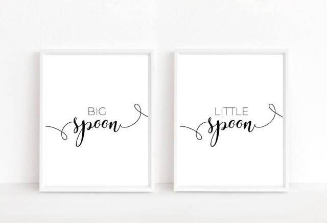 Bedroom Prints - Set Of 2 Big Spoon Little Wall Art Print Decor Home - image 1