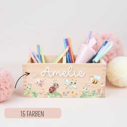Personalized Pencil Holder, Desk Organizer Wood With Acrylic Name, Cup School Enrollment, Gift Child Cone, Girl