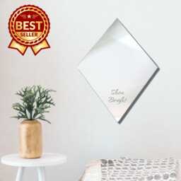 Diamond Acrylic Wall Mirror Large, Shatterproof, Engraved