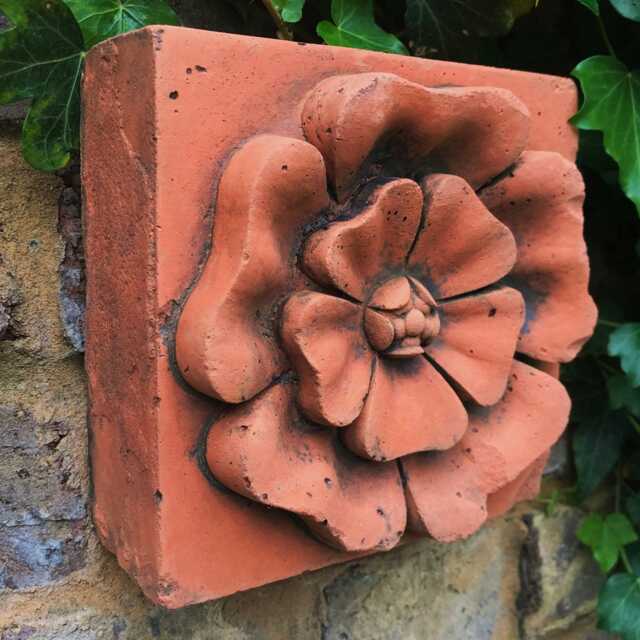 English Rose Copy Of Decorative Square Wall Tile Terracotta Colour Brick - image 1