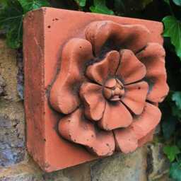 English Rose Copy Of Decorative Square Wall Tile Terracotta Colour Brick - thumbnail 1
