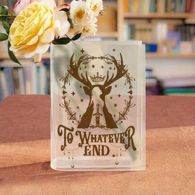 To Whatever End Book Vase, Fantasy Acrylic Throne Of Glass Inspired Decor, Lover Bookshelf Bookish Home Flower Vase - image 1