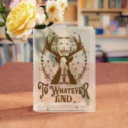 To Whatever End Book Vase, Fantasy Acrylic Throne Of Glass Inspired Decor, Lover Bookshelf Bookish Home Flower Vase - thumbnail 1