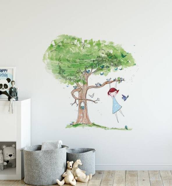 Tree Games Wall Sticker Decal - Nursery Stickers, Animal Decals, Home Decor, Baby Room, Art, Girl, Boy