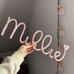 Name Sign Nursery Wall Hanging Personalized Kids Room Decor Custom Baby Name Handmade Unique Shower Gift - thumbnail 3