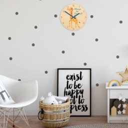 Kids Wall Clock - Giraffe With Personalizen Name, Wood Clock, Childrens Wall Clock Boys Girls - thumbnail 3