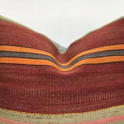 Vintage Handwoven Kilim Pillow, Bohemian Throw Pillow - 16x16 - thumbnail 3