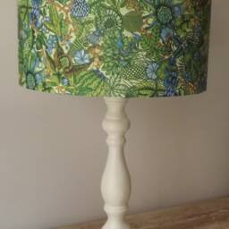 Green Jungle Lampshade Shabby Chic Birds Fatta Da Mamma Free Gift - thumbnail 2