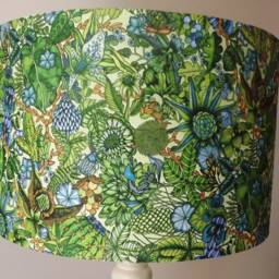 Green Jungle Lampshade Shabby Chic Birds Fatta Da Mamma Free Gift - thumbnail 3