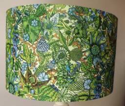 Green Jungle Lampshade Shabby Chic Birds Fatta Da Mamma Free Gift - thumbnail 1
