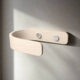 Nordic White Curtain Holdback With Modern Chrome Decorative Fixings