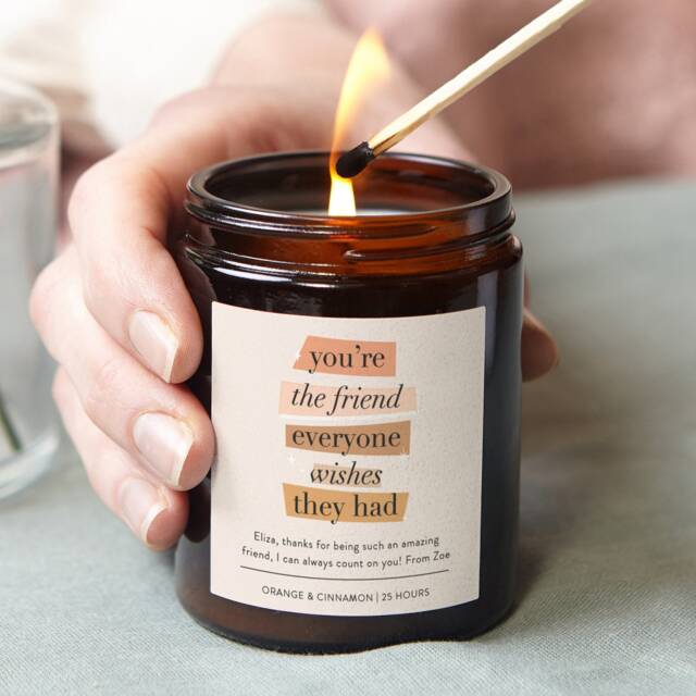 Personalised Friend Candle Gift Apothecary Soy Wax Jar - image 1