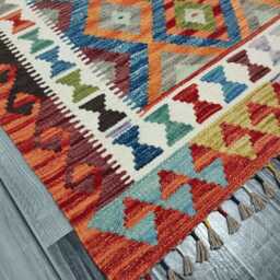 Kilim Rug Classic, Handmade Artisan Afghan Turkish Scandinavian Navajo Bohemian Wool Flatweave Multicolour 120x87 cm - thumbnail 2