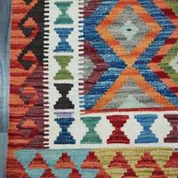 Kilim Rug Classic, Handmade Artisan Afghan Turkish Scandinavian Navajo Bohemian Wool Flatweave Multicolour 120x87 cm - thumbnail 4