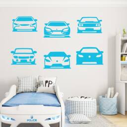 Cars Wall Decal, Sports Theme Art, Nursery Decor, Boys Room Diy Nm079 - thumbnail 2