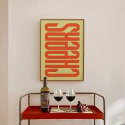 Cheers Print - Typographic Poster Wall Art Aesthetic Trendy Kitchen Artwork Cocktail Bar Decor Drink Lovers - thumbnail 2