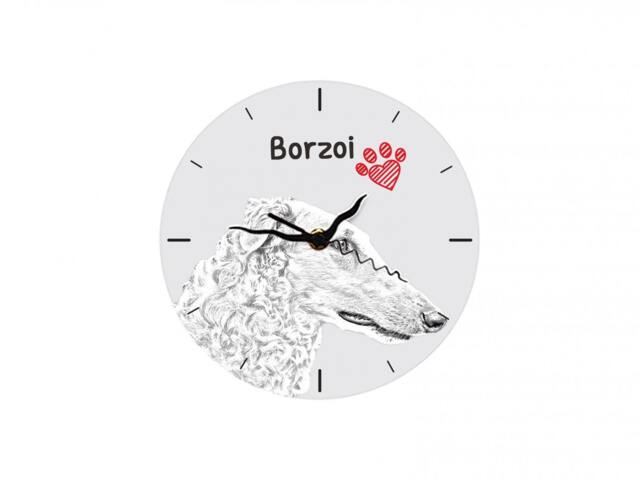 Borzoi, Russian Wolfhound, Free Standing Mdf Floor Clock With An Image Of A Dog - image 1
