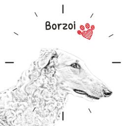 Borzoi, Russian Wolfhound, Free Standing Mdf Floor Clock With An Image Of A Dog - thumbnail 2