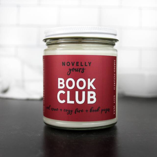Book Club - Book Candle For Readers Bookish Scented Candle, Wine Scent - image 1