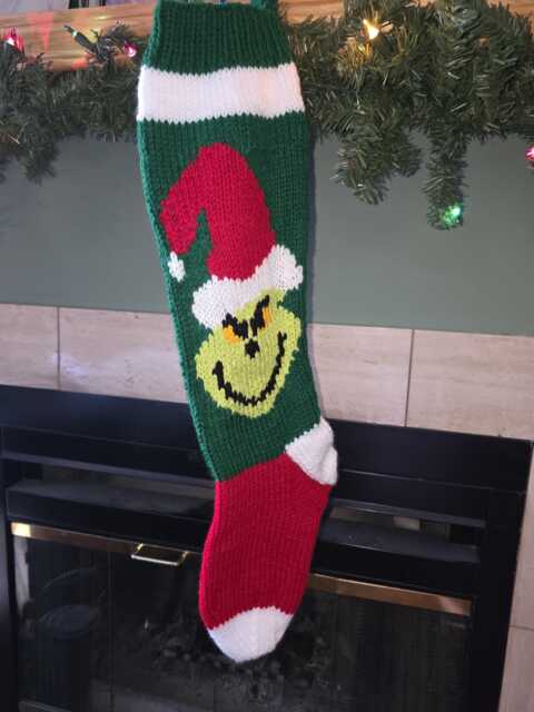 Grinch - Knit Christmas Stocking
