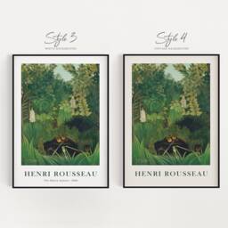 Henri Rousseau Jungle Print The Merry Jesters, Exotic Tropical Art - thumbnail 2