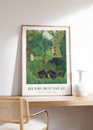 Henri Rousseau Jungle Print The Merry Jesters, Exotic Tropical Art - thumbnail 1