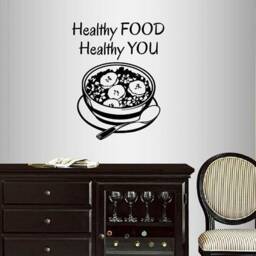 In-Style Decals Wall Vinyl Decal Home Decor Art Sticker Healthy Food You Phrase Breakfast Cereal Kitchen Restaurant Mural Design 290 - thumbnail 1