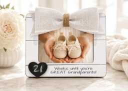 Great Grandparents Pregnancy Announcement Frame, Baby Reveal Gift, Grandparent Countdown Custom Photo Gift - thumbnail 1