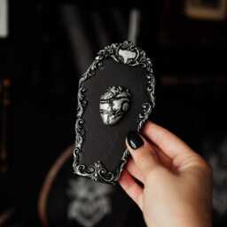 Anatomical Heart Coffin Wall Hanging - Handmade Gothic Decor Witchy Gallery Filler Romantic Goth Valentine Gift Dark Academia Art - thumbnail 2