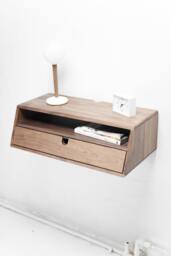 Hallway Table Entryway Floating Console in Solid Walnut/Oak Wood