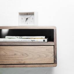 Hallway Table Entryway Floating Console in Solid Walnut/Oak Wood - thumbnail 3