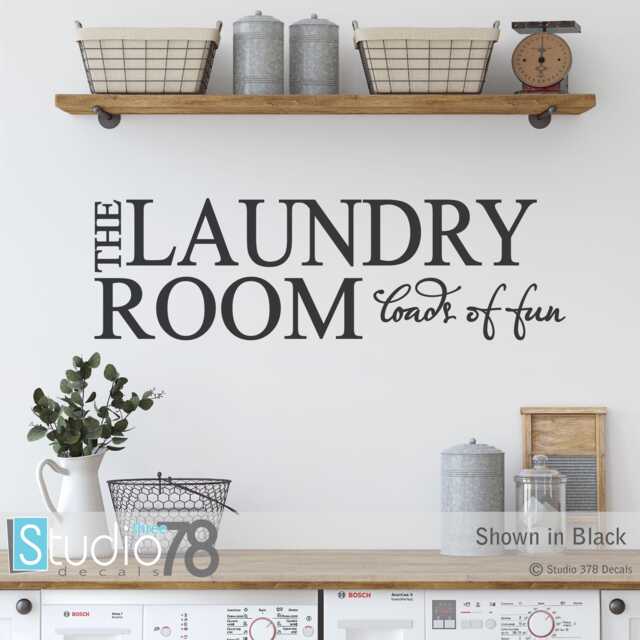 Laundry Room Vinyl Wall Decal Loads Of Fun Quote - image 1