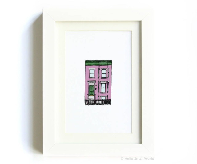 Ny Architecture Print No. 6 - Illustrated Building, Nyc Living, Print, Building Art, New York Row House