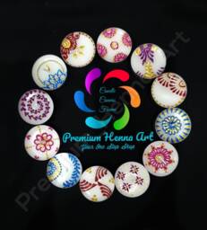 Set Of 12 Henna Painted Tea Light Decorative Candles - Christmas, Diwali, Mehndi - thumbnail 1
