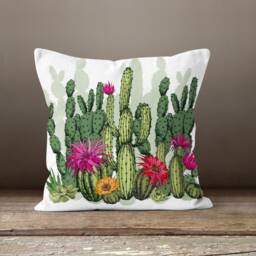 Cactus Pillow Cover-Green Pillow Case-Botanical Cushion Cover-Home Decor Case-Gift For Her Cushion-Handmade Material - thumbnail 2