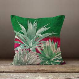 Cactus Pillow Cover-Green Pillow Case-Botanical Cushion Cover-Home Decor Case-Gift For Her Cushion-Handmade Material - thumbnail 4
