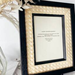 Black Rattan Photo Frame/Handwoven Matte Chunky Modern Picture Decor Wall - thumbnail 2
