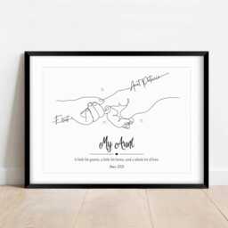 Personalised Aunt & Niece Line Art Print, Custom Mother's Day Gift - thumbnail 1