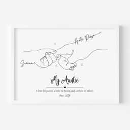 Personalised Aunt & Niece Line Art Print, Custom Mother's Day Gift - thumbnail 2