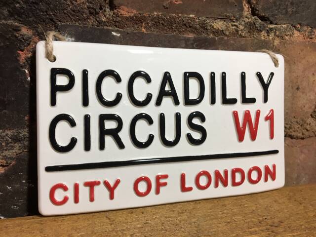 Piccadilly Circus-City Of London-London Street Sign-London Signs-British Gift-Crazy House-London Tourist-Home Decor-Wall Sign-Family Home - image 1